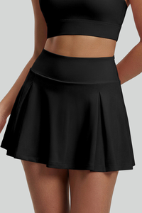 Women's High Rise A- Line Pleated Sports Tennis Mini Skort
