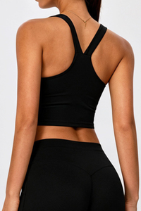 Women's Athletic V Neck Y Back Padded Yoga Bra
