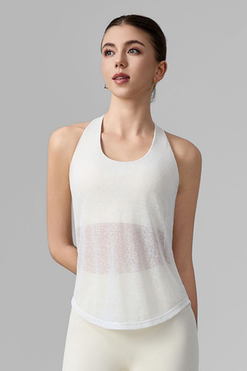 Women's Two-in-One Halterneck Cross Back Sports Tank Top