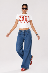 Women's Fall High-Waisted Heavyweight Loose Wide-leg Jeans