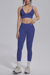 Women's Seamless Triangle Cup Bra&No Front Seam Legings Set