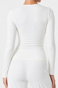 Women’s V-Neck Thumbhole Form-Fitting Long Sleeve Yoga Top