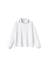 Men's Fall V-Neck Polo Collar Detachable-Sleeve Sweatshirt