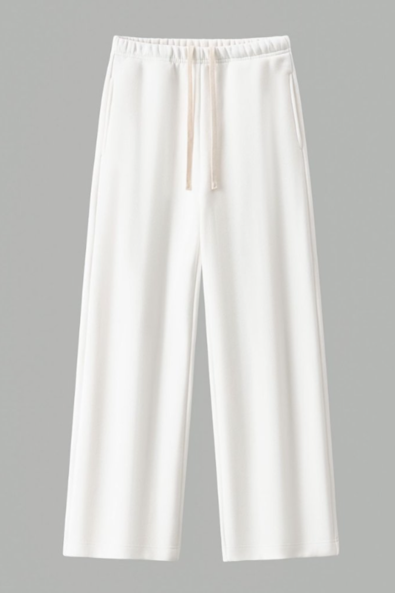 Unisex Fall Drawstring Side Pocket Wide Leg Sweatpants