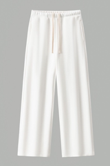 Unisex Fall Drawstring Side Pocket Wide Leg Sweatpants