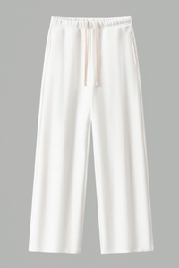 Unisex Fall Drawstring Side Pocket Wide Leg Sweatpants