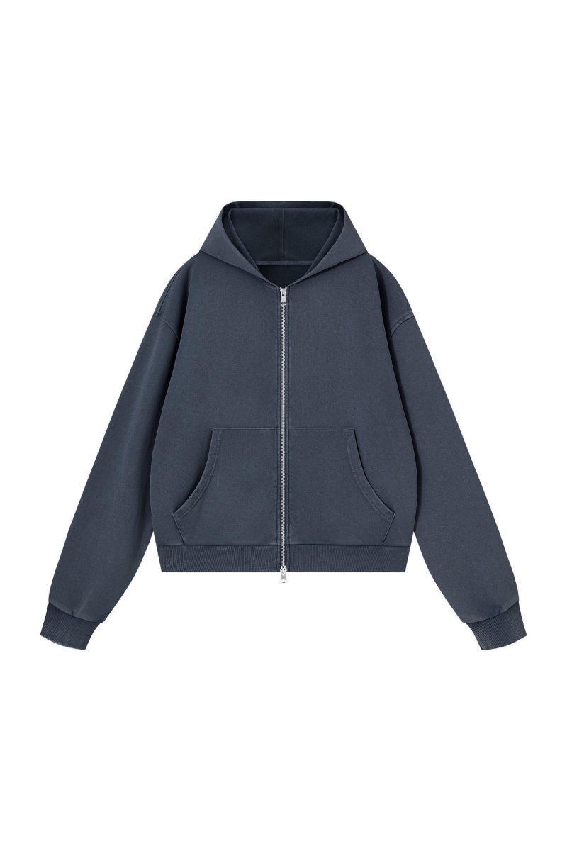 Unisex Fall Washed Vintage Boxy  Comfort Color Hooded Jacket