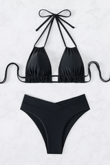 Women's Halterneck V-Waist Sexy Bikini Set