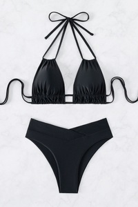Women's Halterneck V-Waist Sexy Bikini Set