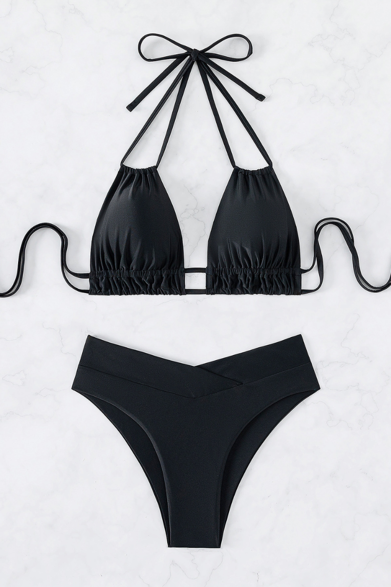 Women's Halterneck V-Waist Sexy Bikini Set