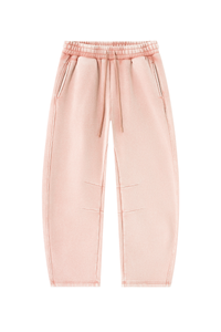 Unisex Fall Fleece Elastic Waist Curved Wide Leg Sweatpants