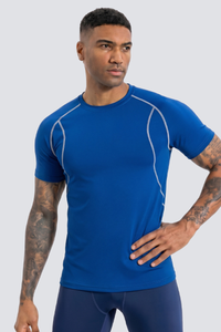 Men's Contrast Breathable Quick Dry Athletic Running T-Shirt