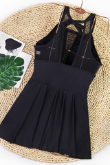 Women's Halter Dress - Solid Sleeveless Quick Dry Backless