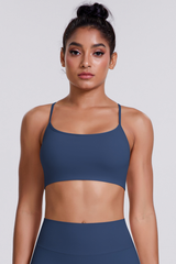 Women's Crisscross Back Spaghetti Straps Quick Dry Sports Bra