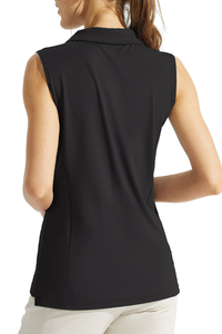 Women's Sleeveless Honeycomb Polo Golf Tennis Athletic Top