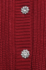 Pearled-decorated knitted cardigan