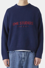 Letter-patterned jacquard sweater