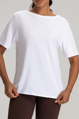 Women's Loose Quick-Dry Breathable Round-Neck Yoga T-Shirt
