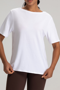 Women's Loose Quick-Dry Breathable Round-Neck Yoga T-Shirt