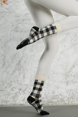 Women's Colorful Patterned Crew Yoga Grip Five-Toe Socks