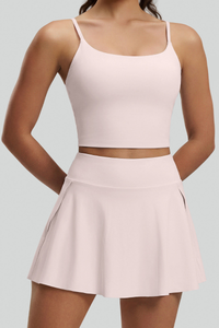 Women's Criss‑Cross Back Cami Top & Skort Yoga Set