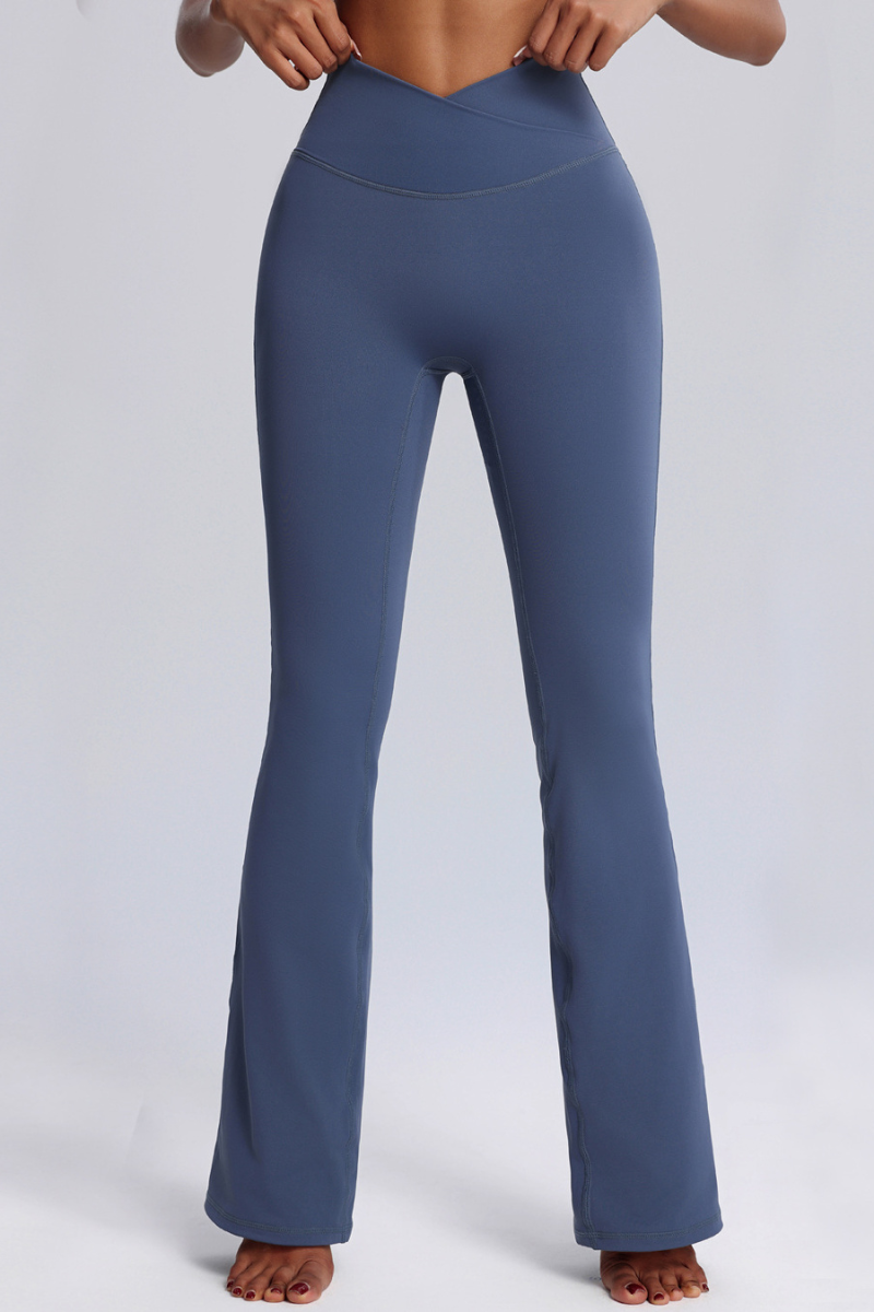 Women's High-waist Crisscrossed Waistband Yoga Flarepants