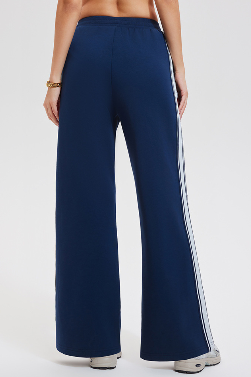 Women's Athletic Color-Blocked Straight-Leg Pants