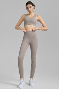 Women's Sets:Mesh Panel Back Bra And High Waist Leggings
