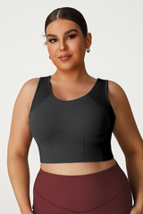 Plus Size Women's  Crisscross Back Sports Bra With Back Clos