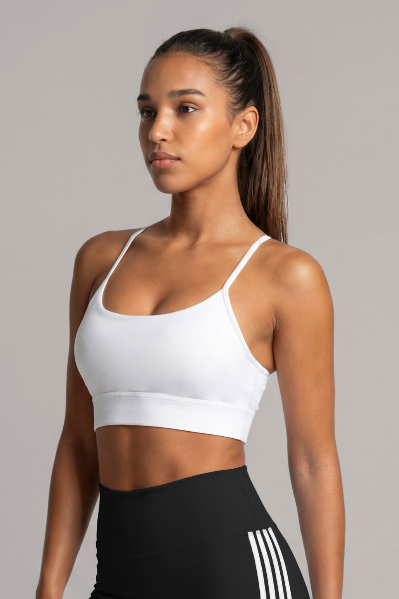 Women's Thin Strap Vertical Stripe Sports Bra (Pre-Order)