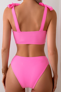 Women's Twist-Front Bra Two Piece Bikini Set
