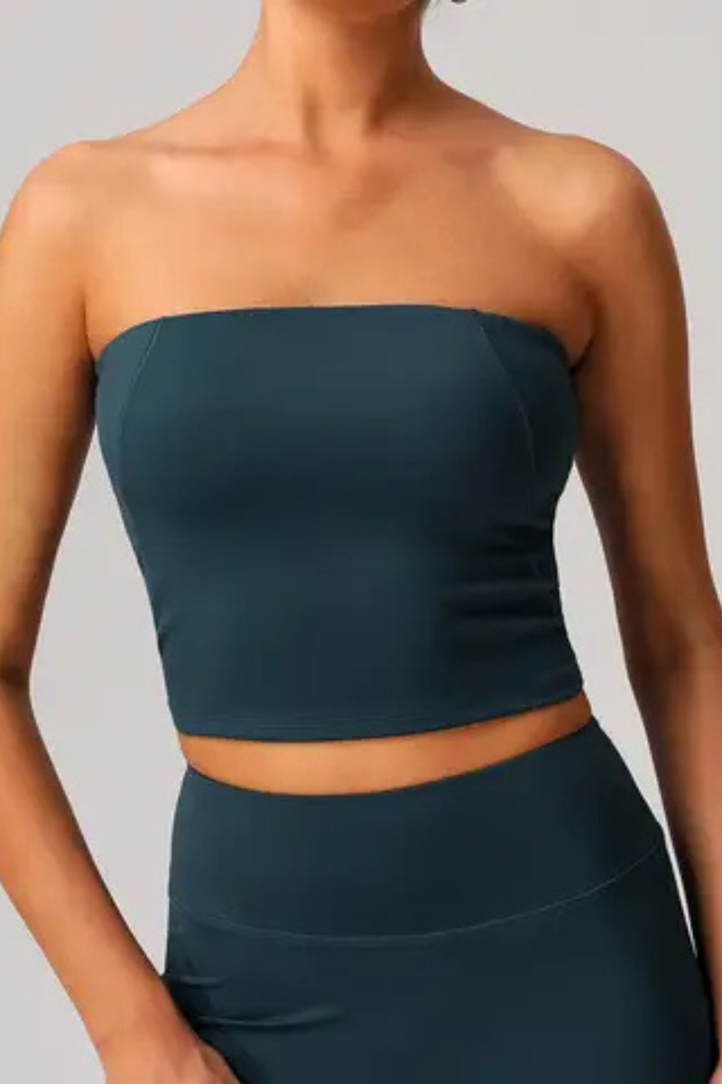 Women Strapless With Chest Pad Outdoor  Yoga Tube Top