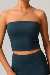 Women Strapless With Chest Pad Outdoor  Yoga Tube Top