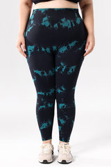 Plus Size Women's Tie-Dye High-Rise Sports Leggings