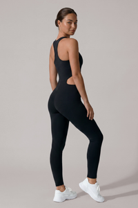 Women's Racerback Side Cutout 9/10 Length Sports Jumpsuit