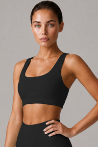 Women’s Athletic Crisscross Back U-neck Solid Bra