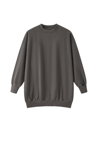 Women's Fall 100% Cotton Drop-Shoulder Long Sweatshirt Dress