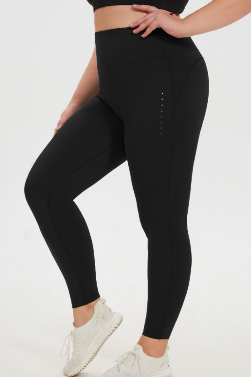 Plus Size Women's High-Waist Reflective Print Yoga Leggings