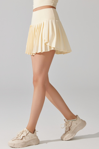Women High-Waisted Pleated Tennis Skirt with Built-In Liner
