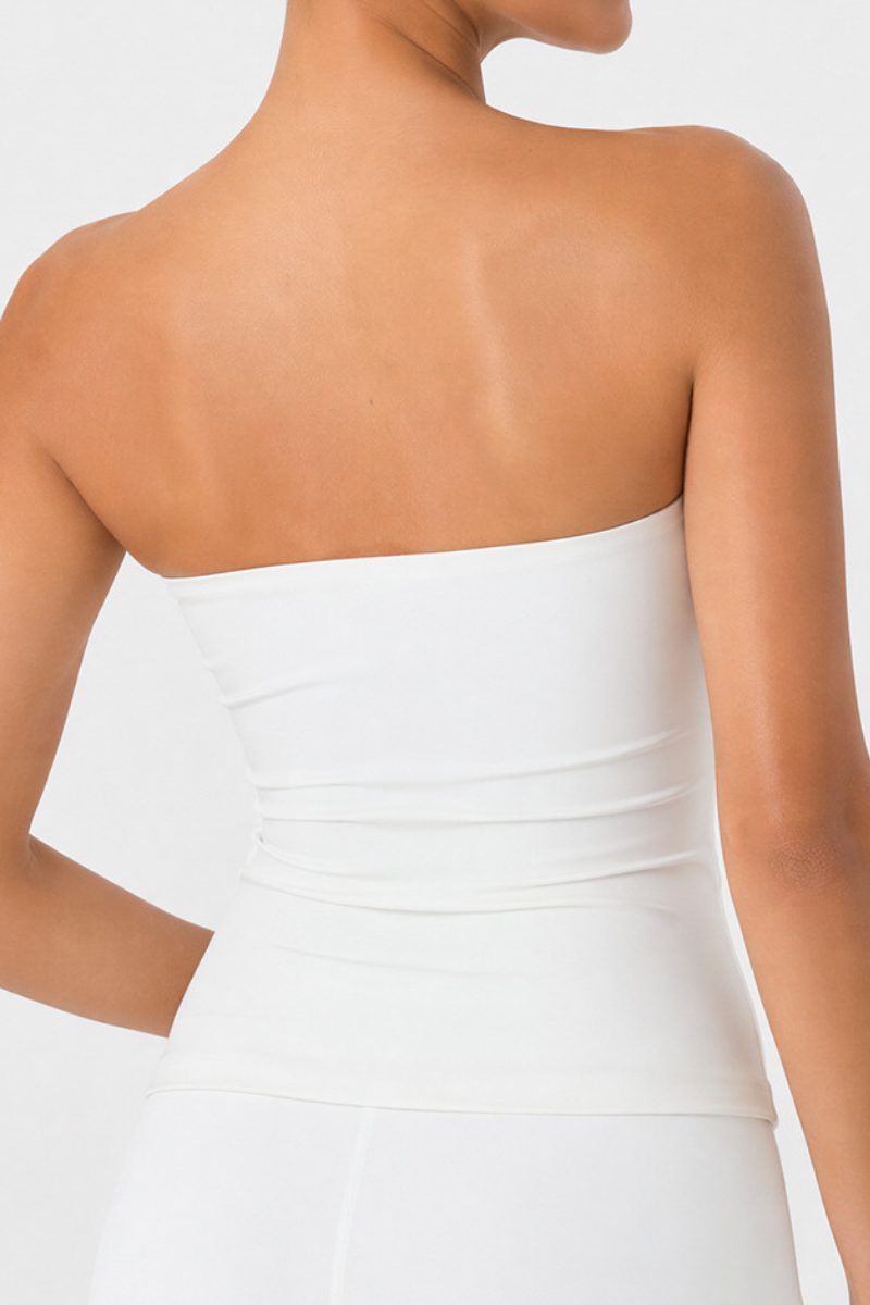 Women’s Strapless Form-Fitting Solid Yoga Tube Top