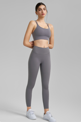 Women's U-Neck Crisscross Back  Bra And Leggings Yoga Sets