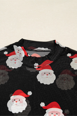 Women's Sheer Mesh Christmas Mock Neck Long Sleeve Top