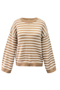 Women's Fall/Winter Knit Striped Knit Color Block Sweater