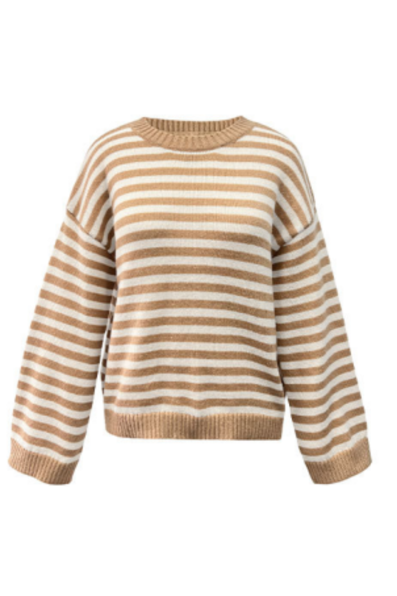 Women's Fall/Winter Knit Striped Knit Color Block Sweater