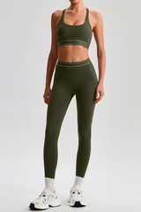 Women's Bare Feel Y-Back Bra & High Rise Yoga Leggings Set