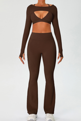 Women's Set: Triangle Cup Bra & Tank Top & Flare Pants
