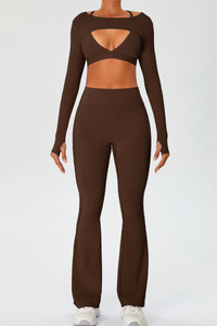 Women's Set: Triangle Cup Bra & Tank Top & Flare Pants