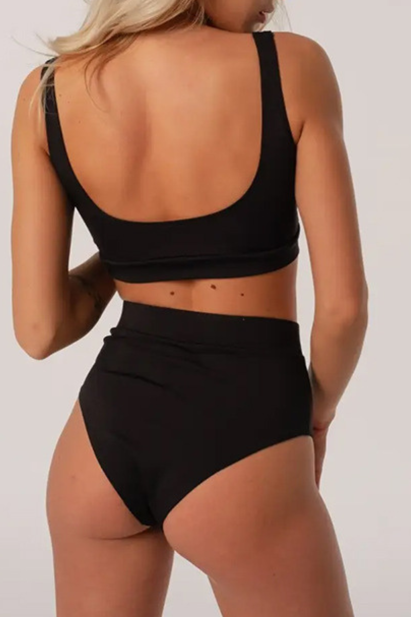 Women's Front Tie U-Back Wide Strap Bikini Set - 2pcs