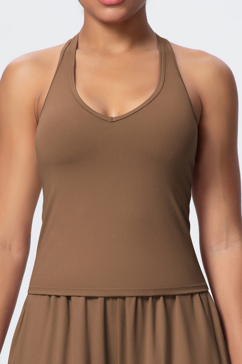 Women’s V-Neck Halter Open-Back Sports Tank