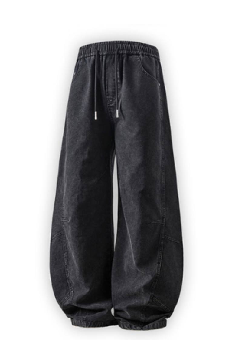 Men's Fall Vintage Washed Versatile Wide Leg Scimitar Pants